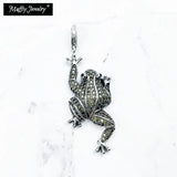 Frog Pendant 925 Silver Green Zirconia Jewelry Europe Styling Gift