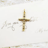 Golden Cross Pendant 925 Sterling Silver Necklace Jewelry Gift