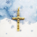 Golden Cross Pendant 925 Sterling Silver Necklace Jewelry Gift