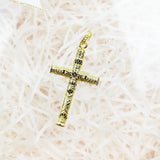 Golden Cross Pendant 925 Sterling Silver Necklace Jewelry Gift