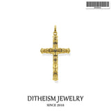 Golden Cross Pendant 925 Sterling Silver Necklace Jewelry Gift