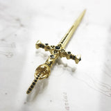 Golden Power Sword Fine Jewelry Vintage Solid 925 Sterling Silver