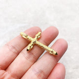 Golden Skull Cross Pendant 925 Sterling Silver Fine Jewelry