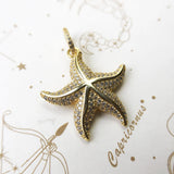 Golden Starfish Pendant, Fine Jewelry Europe Bijoux Gift For Woman Men