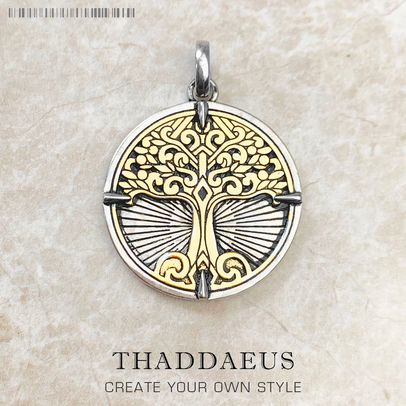 Vintage 925 Sterling Silver Pendant Golden Tree Fine Jewelry