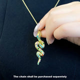 Golden Twisted Snake Pendant, Boho 925 Sterling Silver Gift