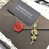 Golden Twisted Snake Pendant, Boho 925 Sterling Silver Gift