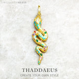 Golden Twisted Snake Pendant, Boho 925 Sterling Silver Gift