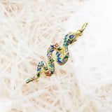Golden Twisted Snake Pendant in 925 Sterling Silver - Boho Jewelry