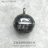 Gray Globe Pendant Necklace 925 Sterling Silver Bijoux Jewelry Gift