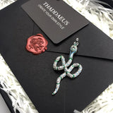Green Snake Pendant Necklace, Boho Style Jewelry for Women, Spring Collection