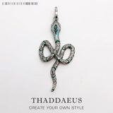 Green Snake Pendant Necklace, Boho Style Jewelry for Women, Spring Collection
