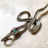 Pure 925 Sterling Silver Green Snake Pendant