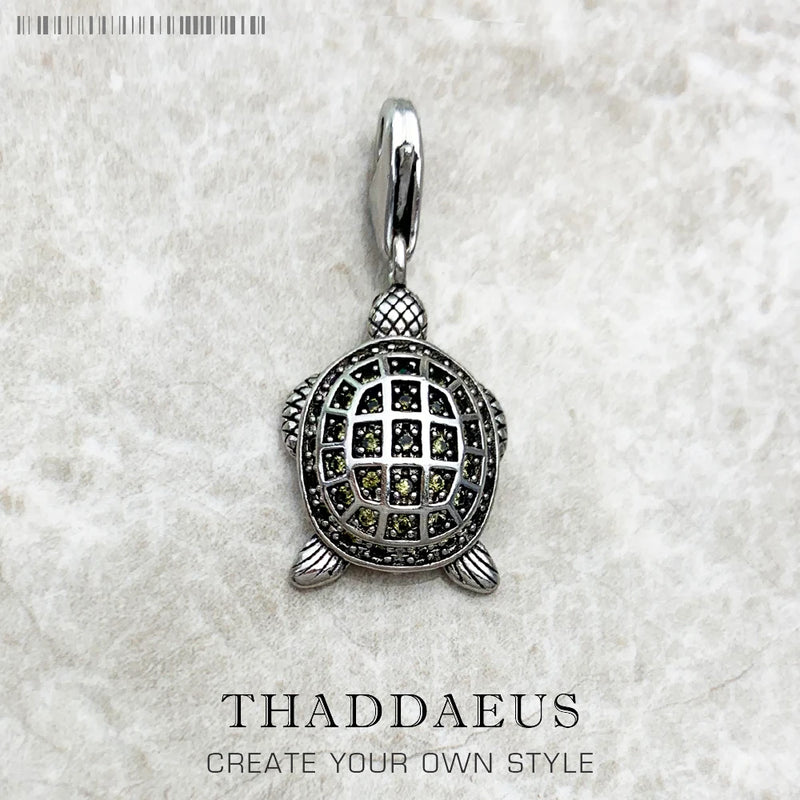 Large Green Turtle Pendant 925 Silver Sterling Jewelry