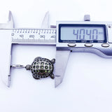 Large Green Turtle Pendant 925 Silver Sterling Jewelry