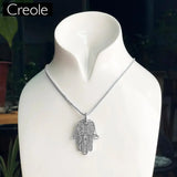 Hand of Fatima Africa Asia Totem 925 Sterling Silver Pendant Gift