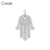 Hand of Fatima Africa Asia Totem 925 Sterling Silver Pendant Gift