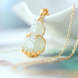 Hetian Jade Plated 925 Silver Women's Inlaid Ancient Style