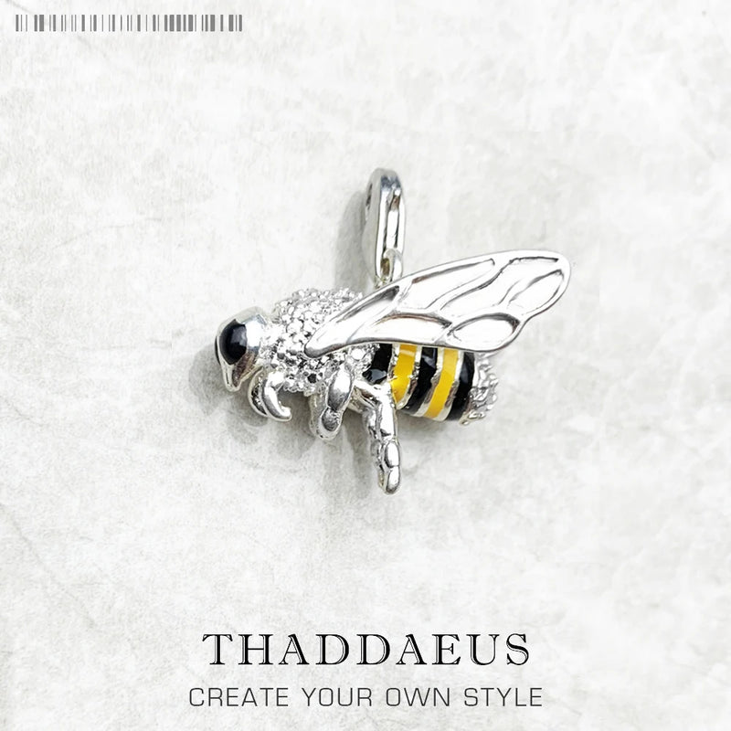 Insect Bee Winter 925 Sterling Silver Pendant