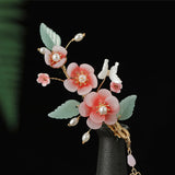 Pearl Flower Hairpins Side Clips Chinese Style Headpieces