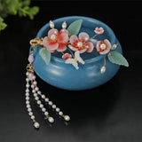 Pearl Flower Hairpins Side Clips Chinese Style Headpieces