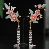 Pearl Flower Hairpins Side Clips Chinese Style Headpieces