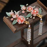 Pearl Flower Hairpins Side Clips Chinese Style Headpieces