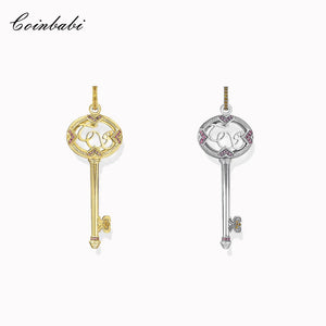 Golden Pendant Key in 925 Sterling Silver for Women
