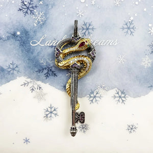 Pendant Key With Golden Snake 925 Sterling Silver Fit Necklace Summer