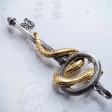 Snake Heart Pendant Key Winged Summer Jewelry 925 Silver Gift for Woman