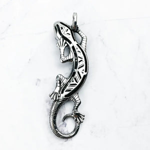 Pendant Lizard 925 Sterling Silver Colorful Stones Fit Necklace Fine Man Woman