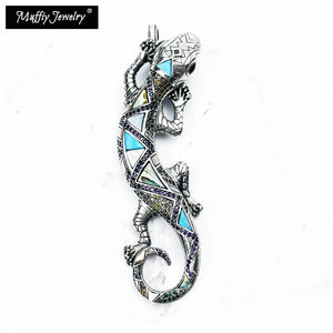 Pendant Lizard 925 Sterling Silver Colorful Stones Fit Necklace Fine Man Woman