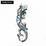 Pendant Lizard 925 Sterling Silver Colorful Stones Fit Necklace Fine Man Woman