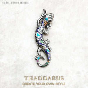 925 Sterling Silver Turquoise Lizzard Pendant