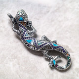 925 Sterling Silver Turquoise Lizzard Pendant