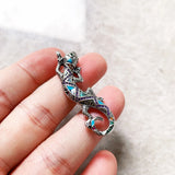 925 Sterling Silver Turquoise Lizzard Pendant
