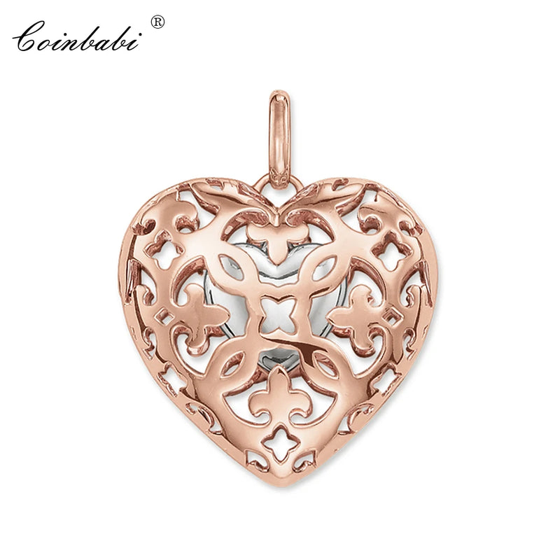 Heart Locket Pendant Rose Gold-color for Women Classic Gift Europe Style