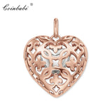 Heart Locket Pendant Rose Gold-color for Women Classic Gift Europe Style