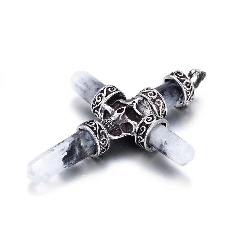 Men's Skull Cross Pendant Retro Style Decorative