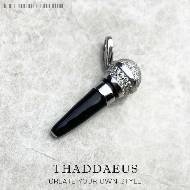 Sterling Silver Winter Pendant Microphone Song Accessories