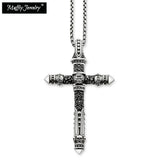 925 Silver Cross Pendant Necklace with Zirconia Chain