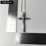 925 Silver Cross Pendant Necklace with Zirconia Chain