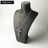 925 Silver Cross Pendant Necklace with Zirconia Chain
