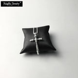 925 Silver Cross Pendant Necklace with Zirconia Chain