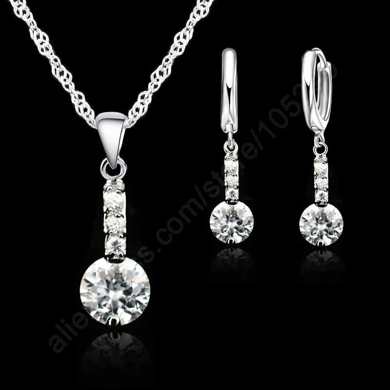 925 Silver CZ Jewelry Set for Women