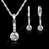 925 Silver CZ Jewelry Set for Women