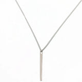 925 Sterling Silver Pendant Necklace Square Bar Bride Wedding Jewelry