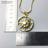 Sun Pendant Necklace 925 Sterling Silver Jewelry Men Women