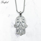 Hand of Fatima Pendant Necklace 925 Sterling Silver Vintage Fine Jewelry