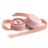 Round Bowknot Jewelry Box for Rings, Earrings - Wedding Display